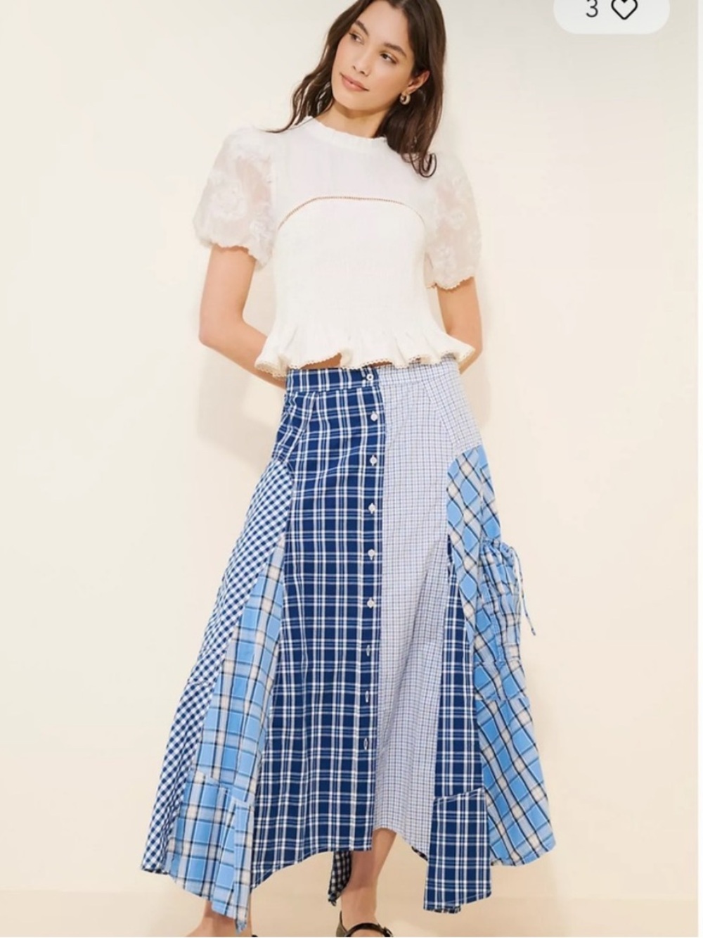Pilcro Reworked Menswear Midi Skirt
